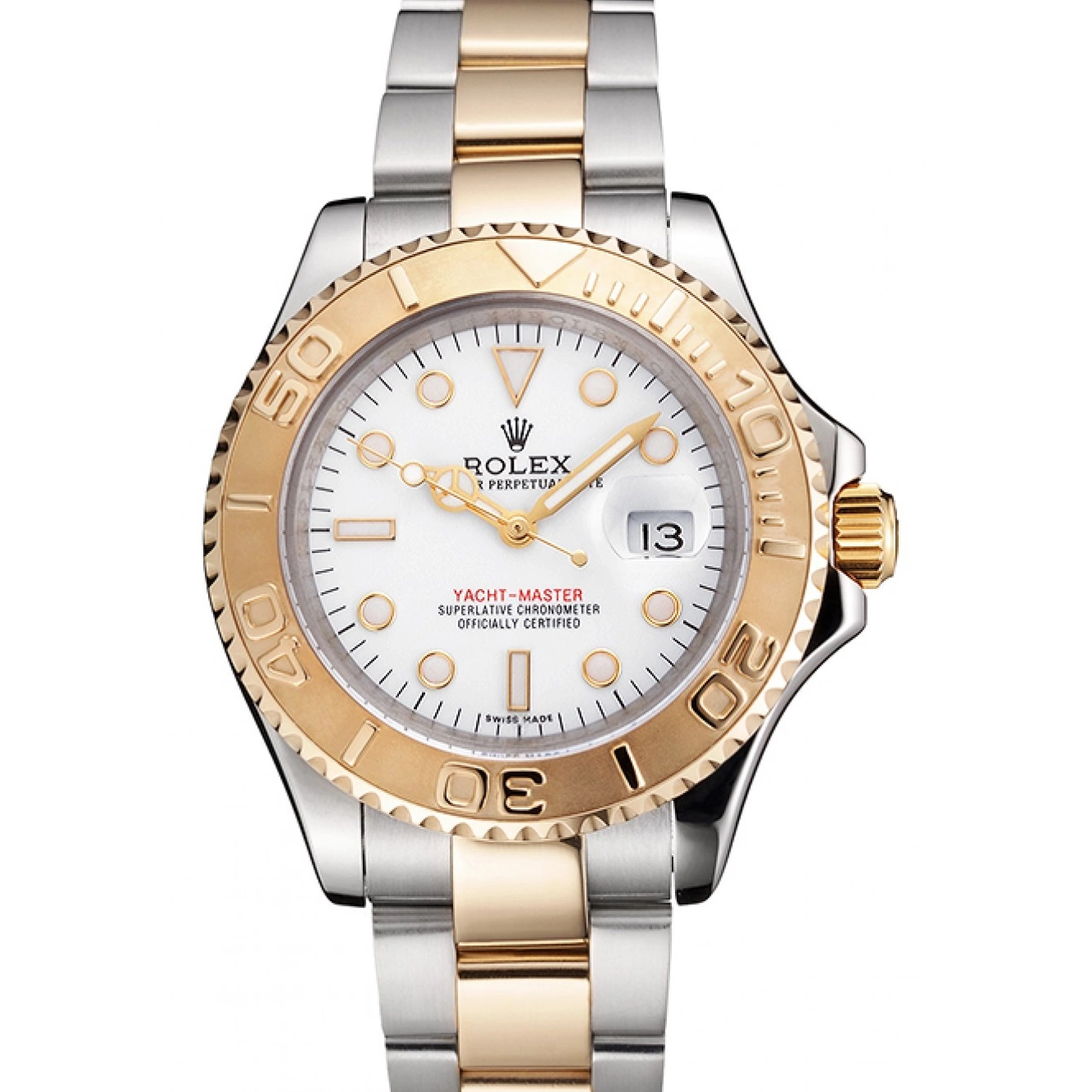 Aaa fake watches Bracelet Two White Swiss Gold Yacht-Master Stainless Steel Case Dial Bezel Tone Rolex 0719